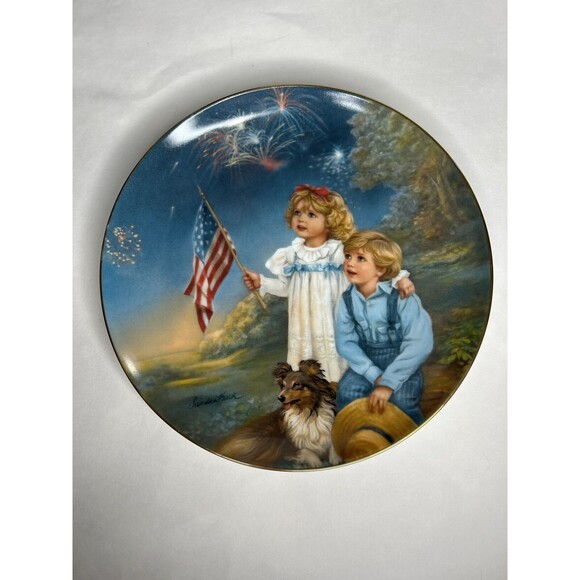 Vintage Star Spangled Sky Collectors Plate By Sandra Kuck (1985) - Picture 1 of 3